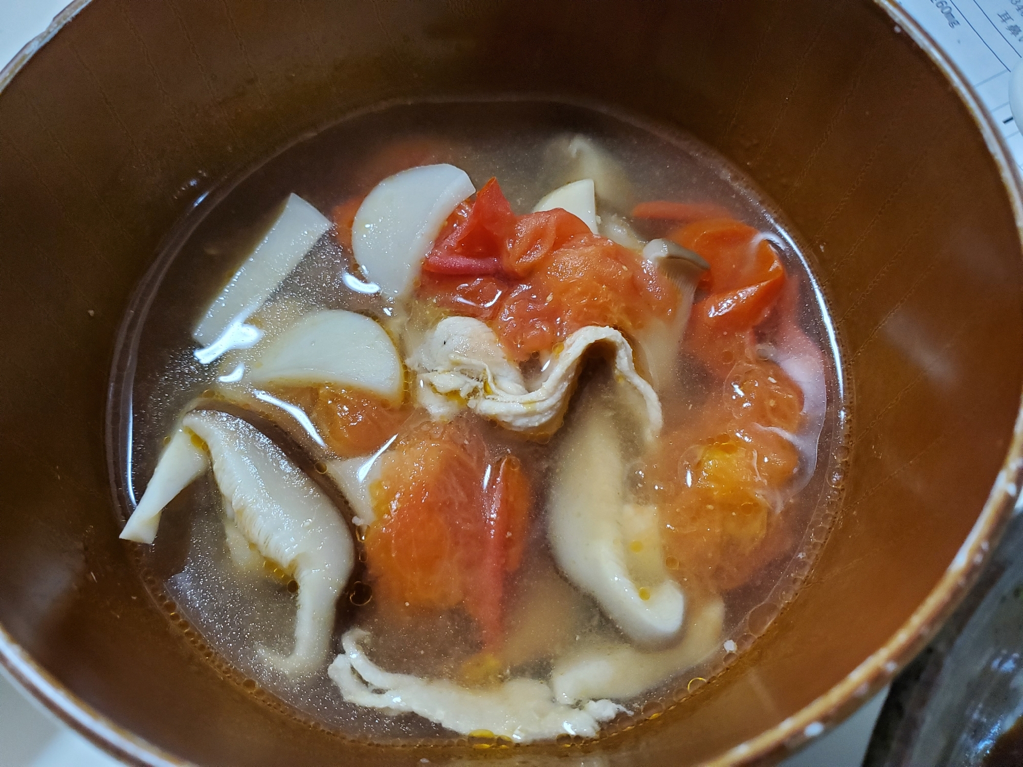 豚肉とエリンギのトマトスープ