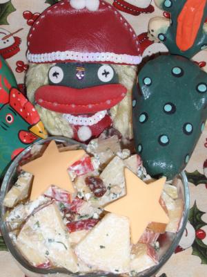 クリスマスの林檎とセロリのチーズサラダ