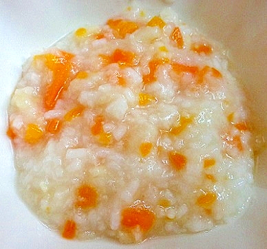 離乳食後期 高野豆腐と３種の野菜入り醤油風味お粥 レシピ 作り方 By J Mammy 楽天レシピ