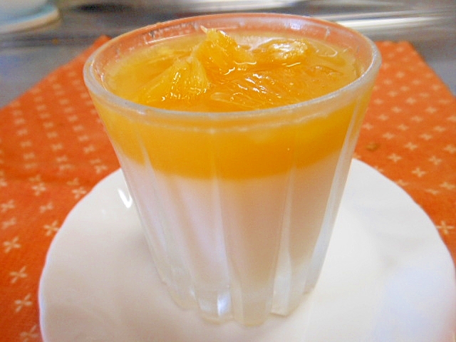 冷たいおやつ☆甘酒ゼリーオレンジジュース添え☆