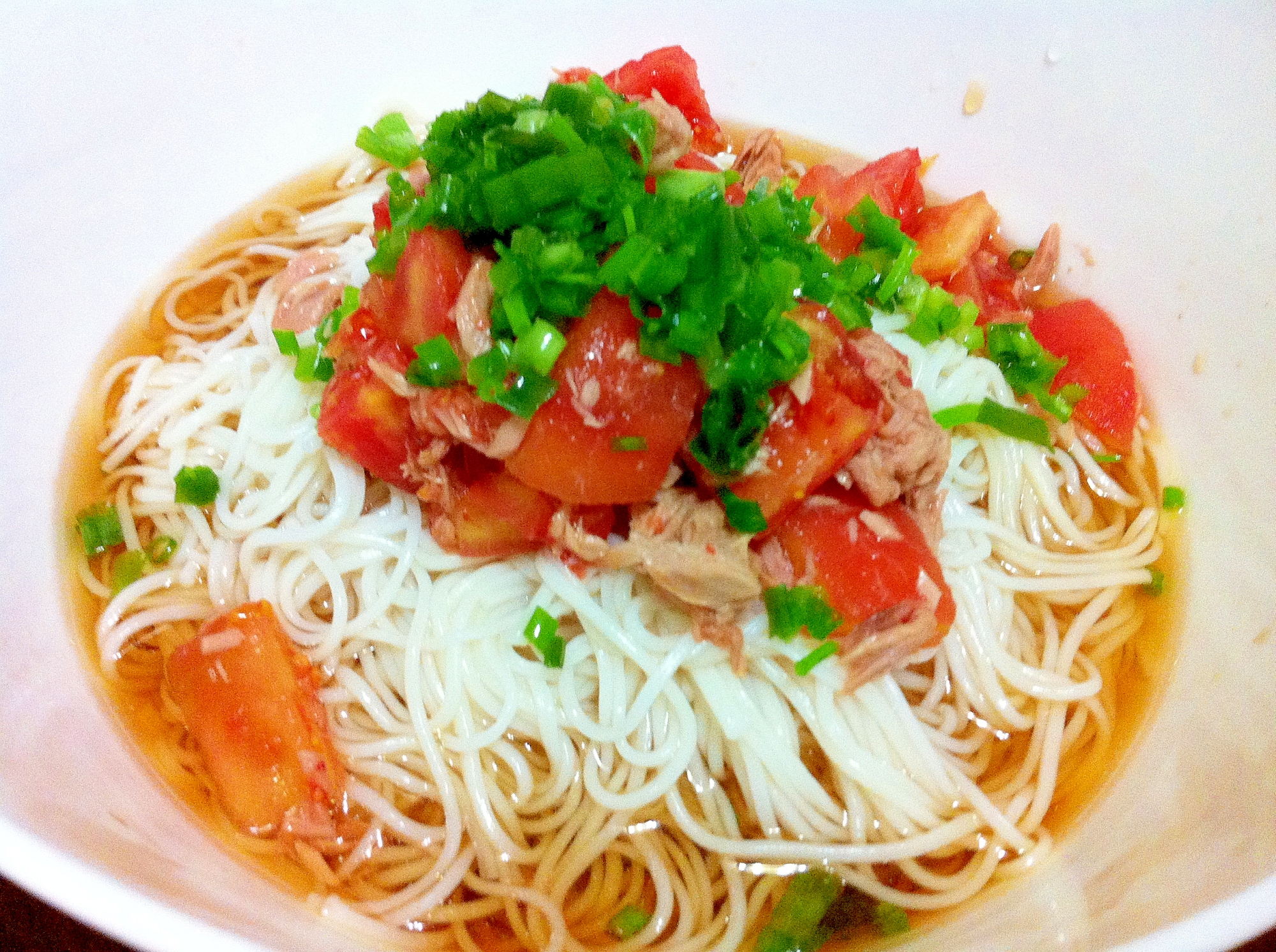 冷やしトマトとツナのあっさり素麺