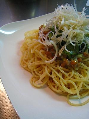 あっさり本わさび入り納豆パスタ