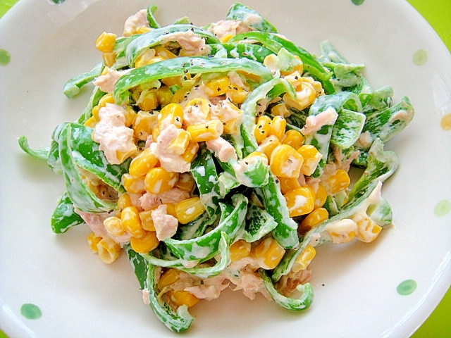 ピーマンとコーンのツナマヨサラダ レシピ 作り方 By Mint74 楽天レシピ