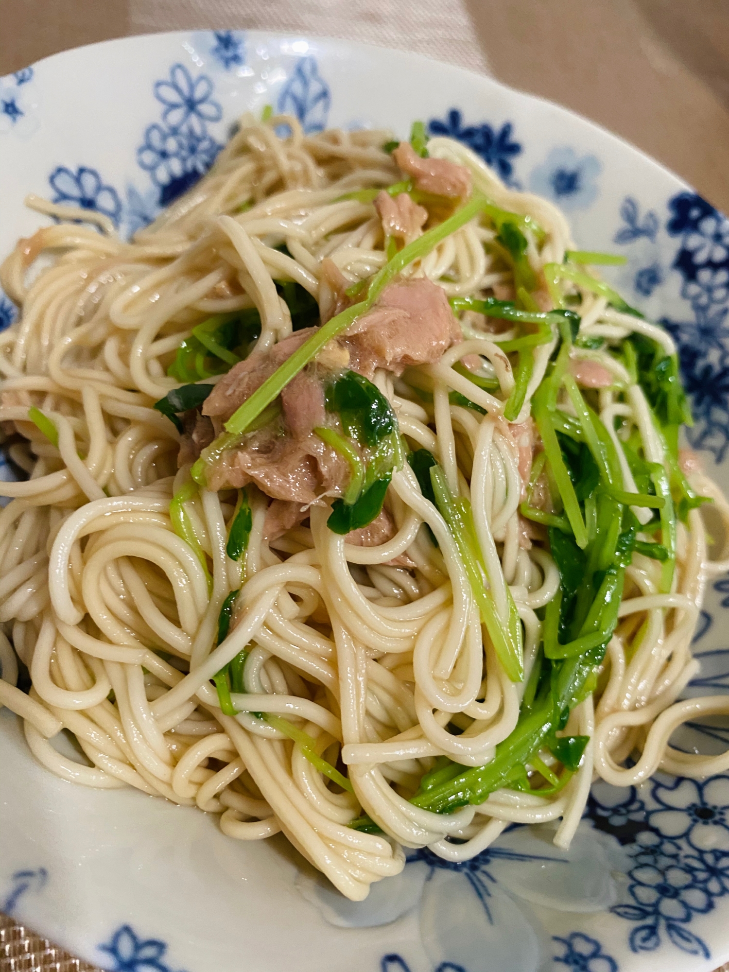 ツナと豆苗そうめん