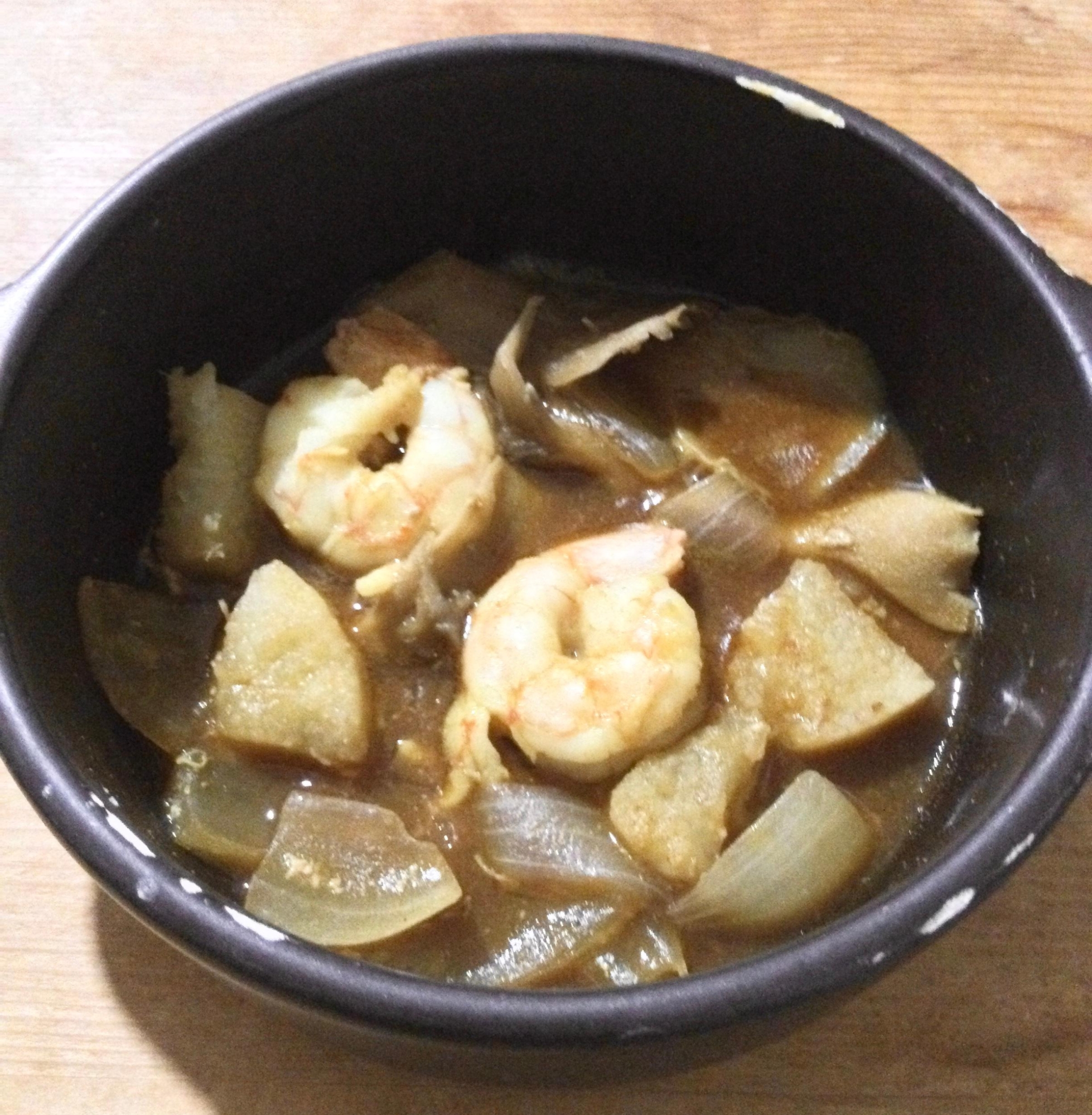 海老長芋玉ねぎ舞茸カレー♪