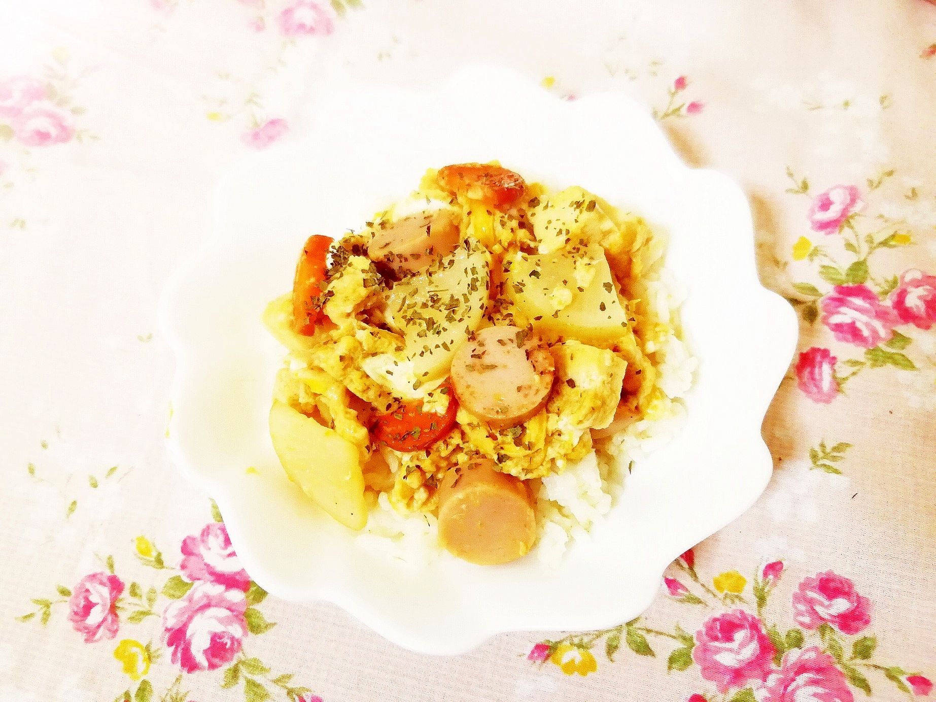 柚子胡椒風味♪大根＆人参と高野豆腐の卵とじどんぶり