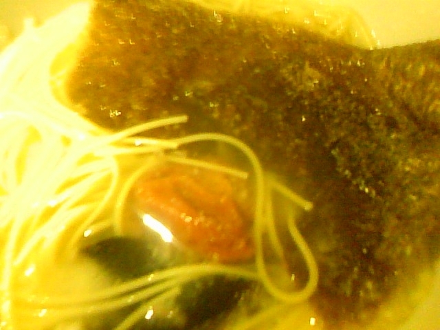 電子レンジ卵そうめん昆布乾燥おから梅干し海苔スープ
