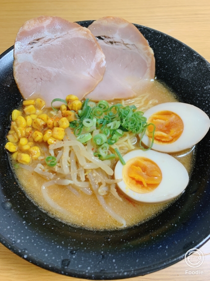 豆苗とコーンの味噌ラーメン