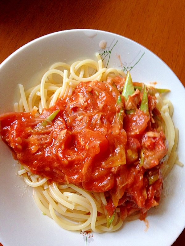 幼児食 トマトとツナのスパゲティー レシピ 作り方 By Naokoji0912 楽天レシピ