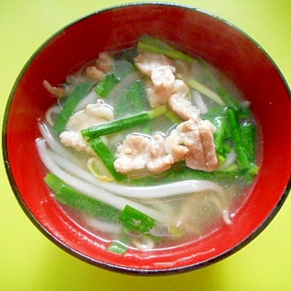 もやし豚バラ肉ニラの味噌汁 レシピ 作り方 By Mint74 楽天レシピ もやし豚バラ肉ニラの味噌汁 レシピ 作り方 By Mint74 楽天レシピ