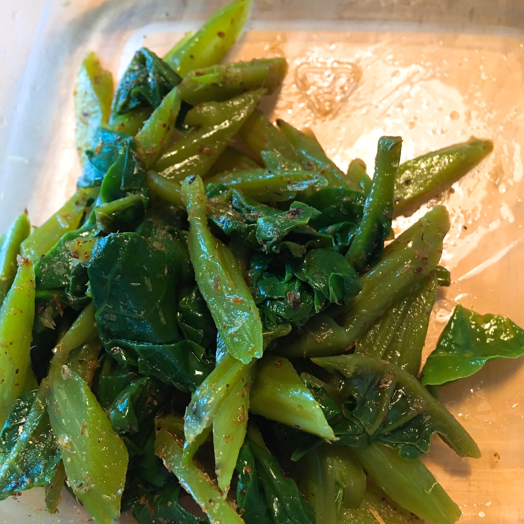 つるむらさき×削り粉　おひたし