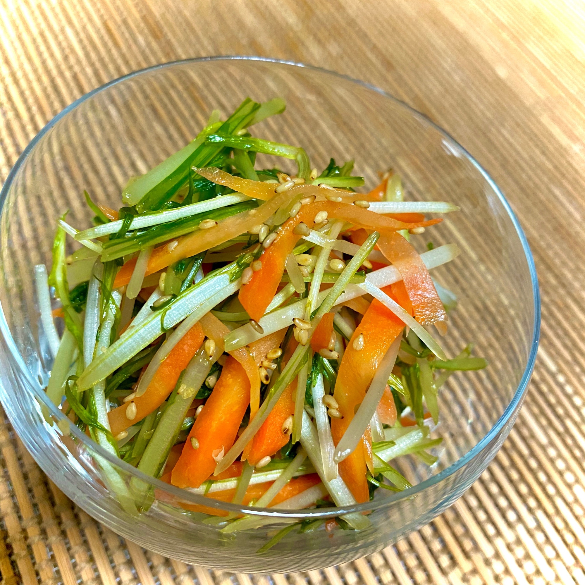 ぬか漬けにんじんと水菜のサラダ