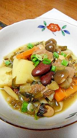 肉じゃが・広島菜と豆だくさん