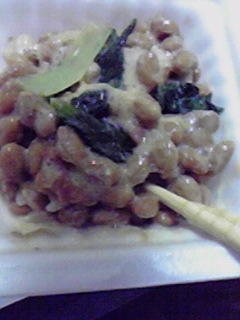 納豆の食べ方-大根葉炒め♪