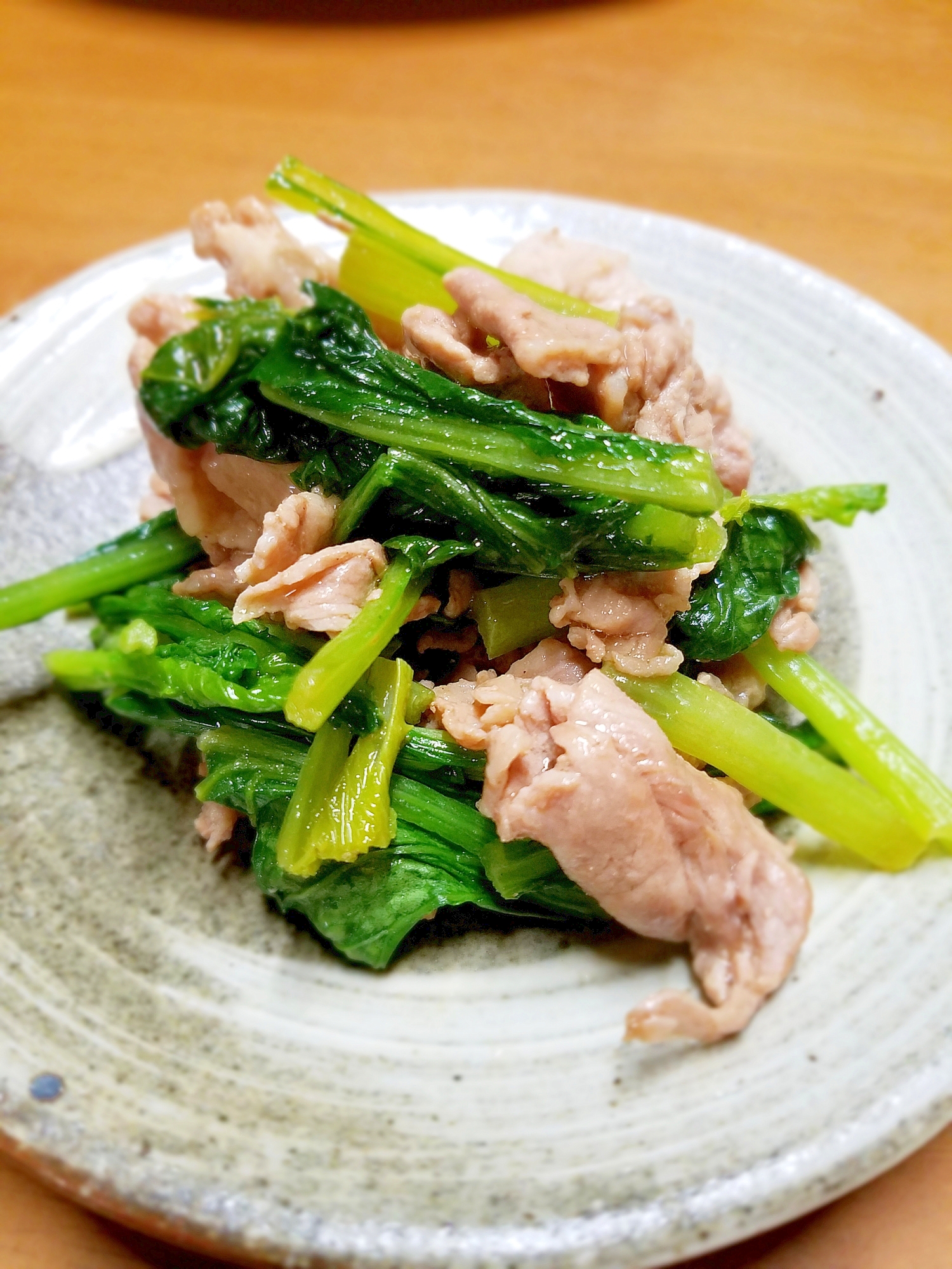 小松菜と豚肉の中華炒め