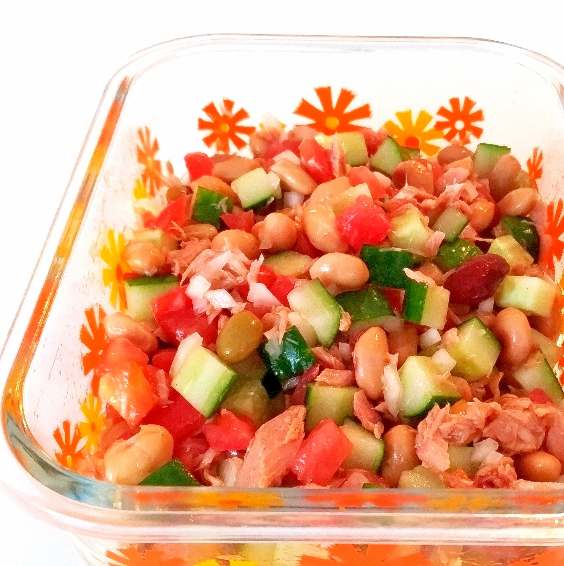 ミックスビーンズとツナのコロコロサラダ