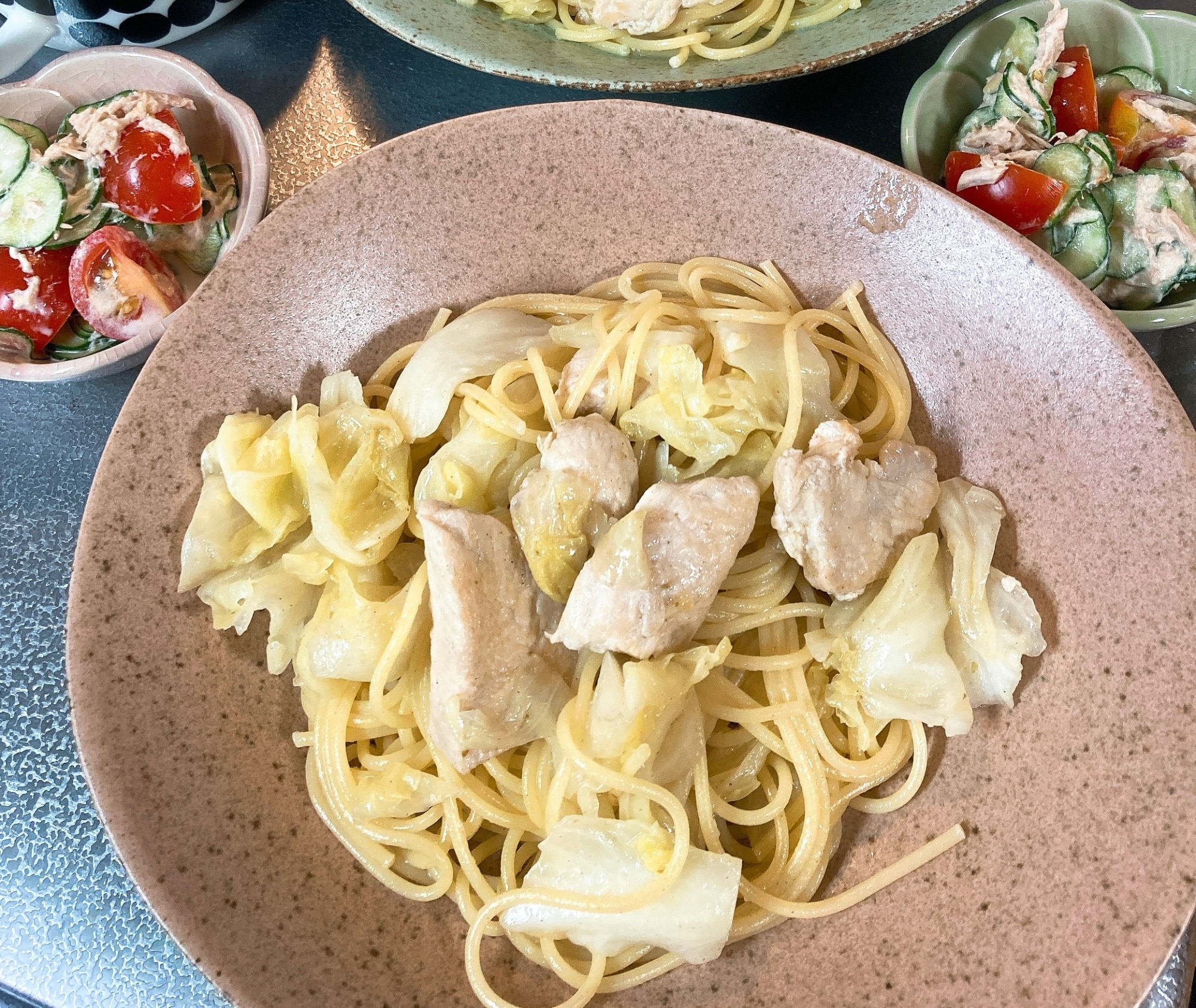 鶏むね肉の柚子胡椒パスタ