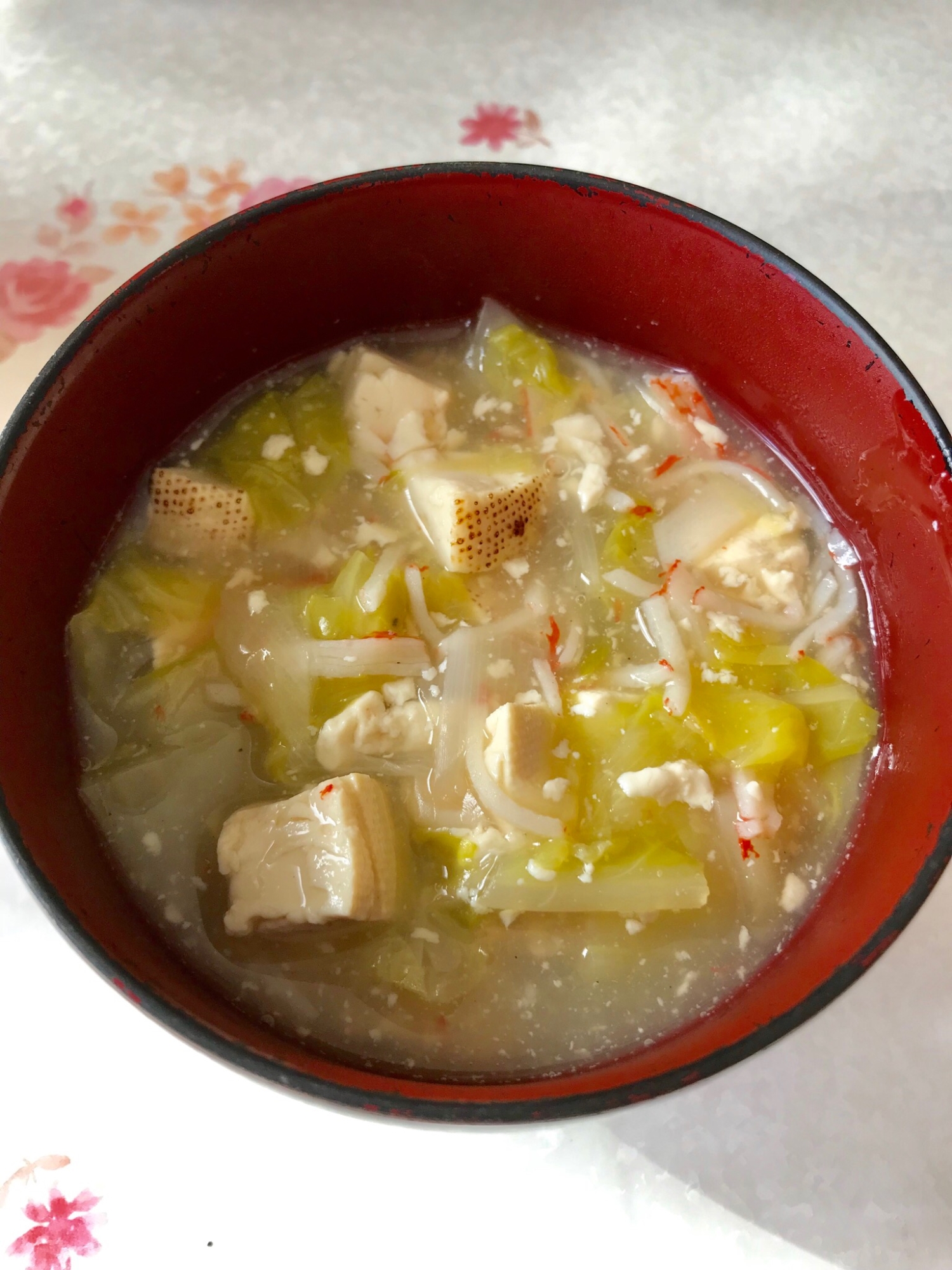 豆腐とカニカマの中華あんかけ