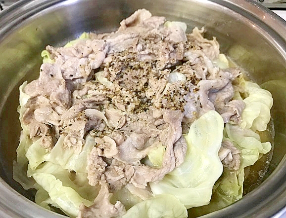 無水鍋で豚肉とキャベツの重ね煮★簡単、スピード料理