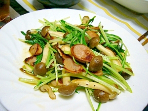 水菜とソーセージのコンソメ炒め W レシピ 作り方 By マイティー Dx 楽天レシピ 水菜とソーセージのコンソメ炒め W レシピ 作り方 By マイティー Dx 楽天レシピ