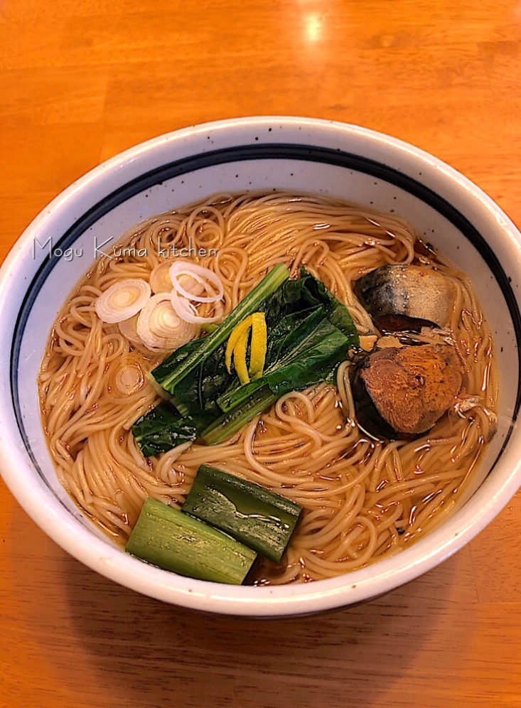 熱々！サバ缶のダシが効いた温おそうめん★