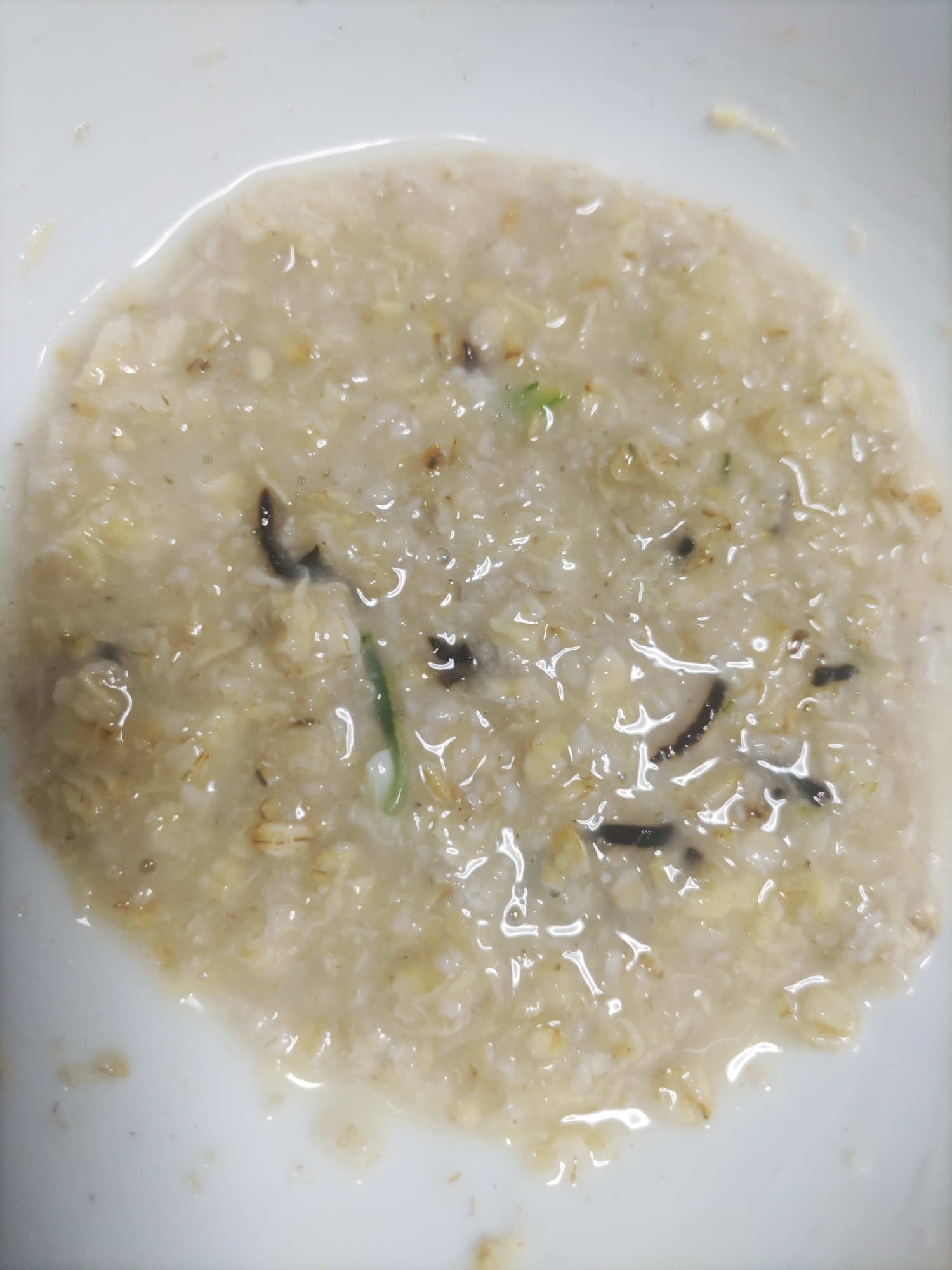 塩こんぶとねぎと卵のオートミール煮