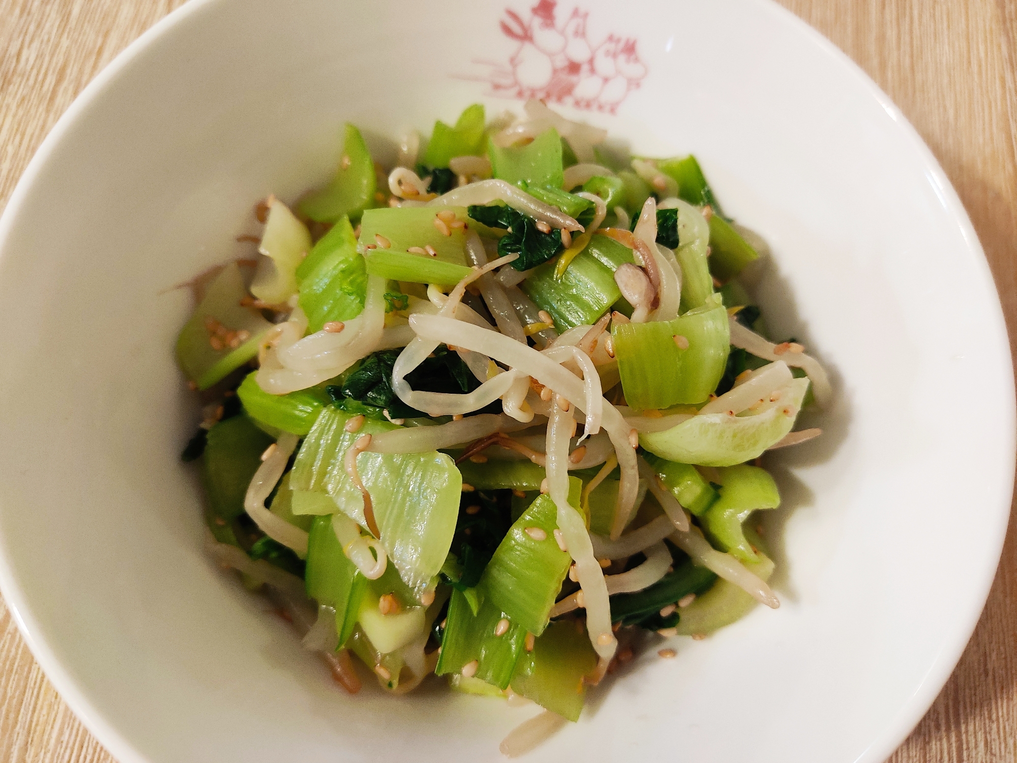 電子レンジで簡単☆チンゲン菜ともやしのナムル