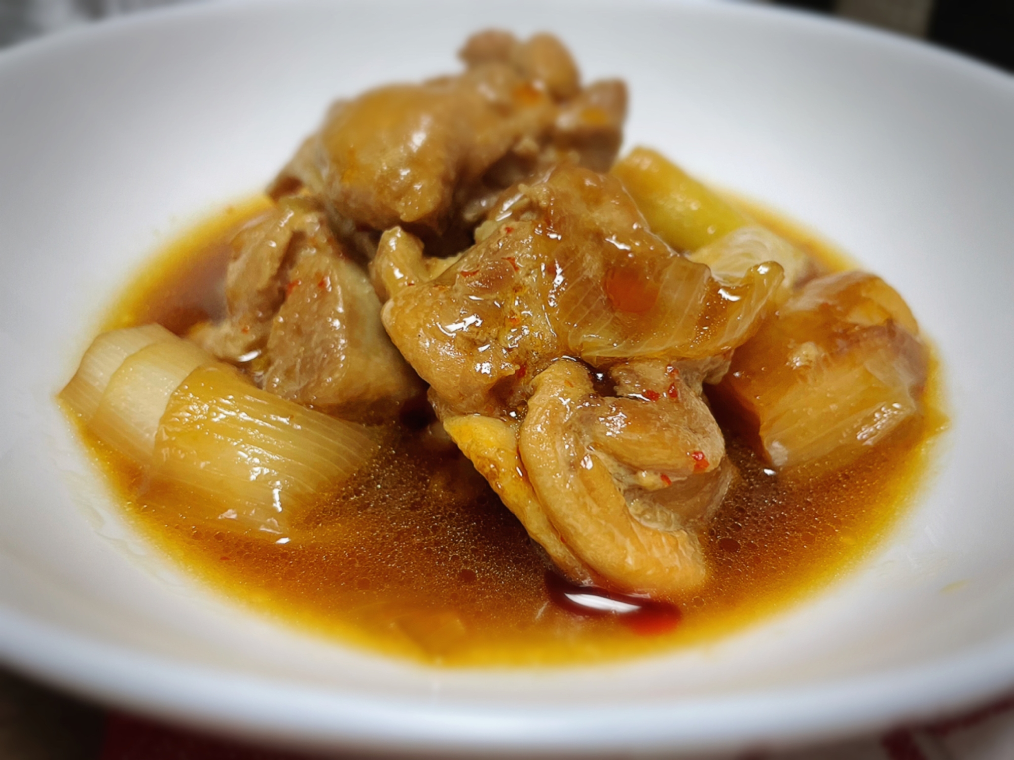 鶏肉とねぎの中華風煮