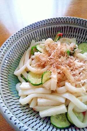 夏バテ防止！梅の風味が香るぶっかけうどん！超簡単！