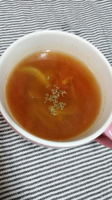 トマトとセロリの温スープ