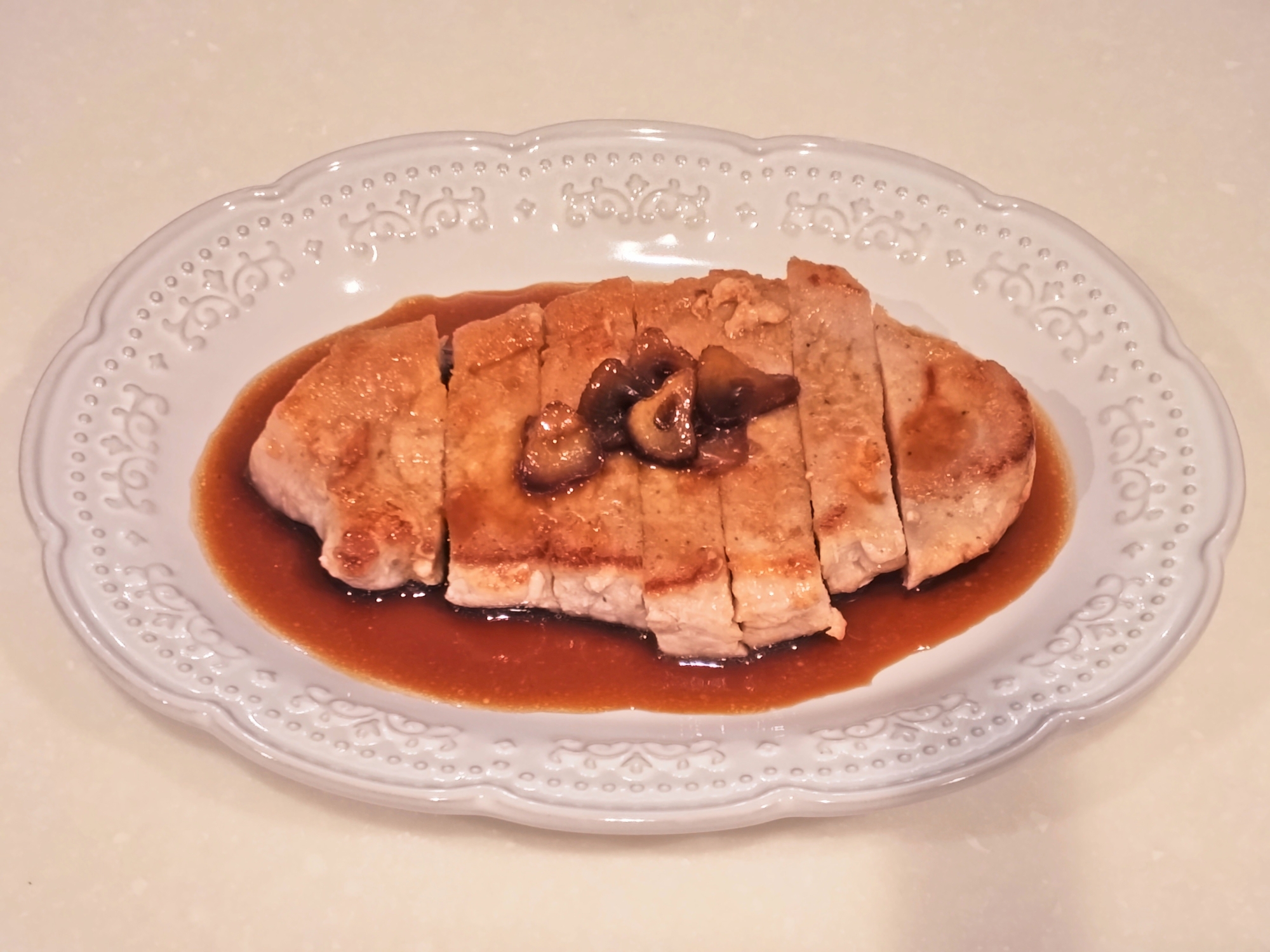 ♡ポークソテーにんにく醤油味