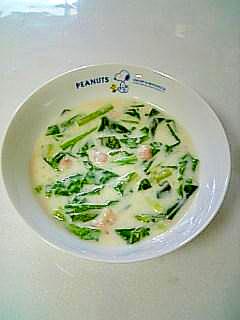 ほうれん草とベーコンのクリームスープ