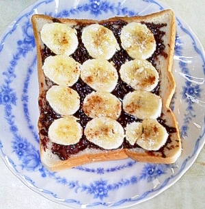 お子様のおやつにもお勧め、チョコバナナトースト