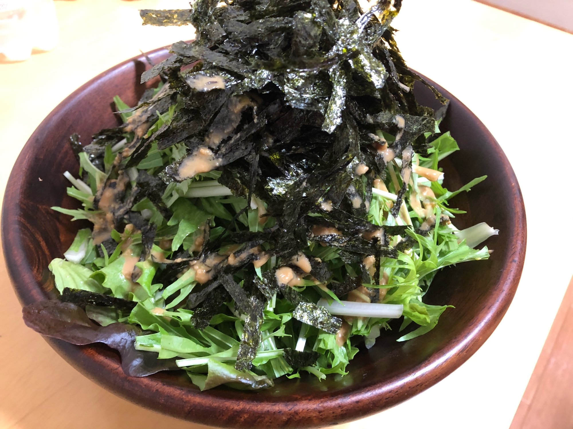 すごく簡単！レタスと海苔の中華風ゴマサラダ