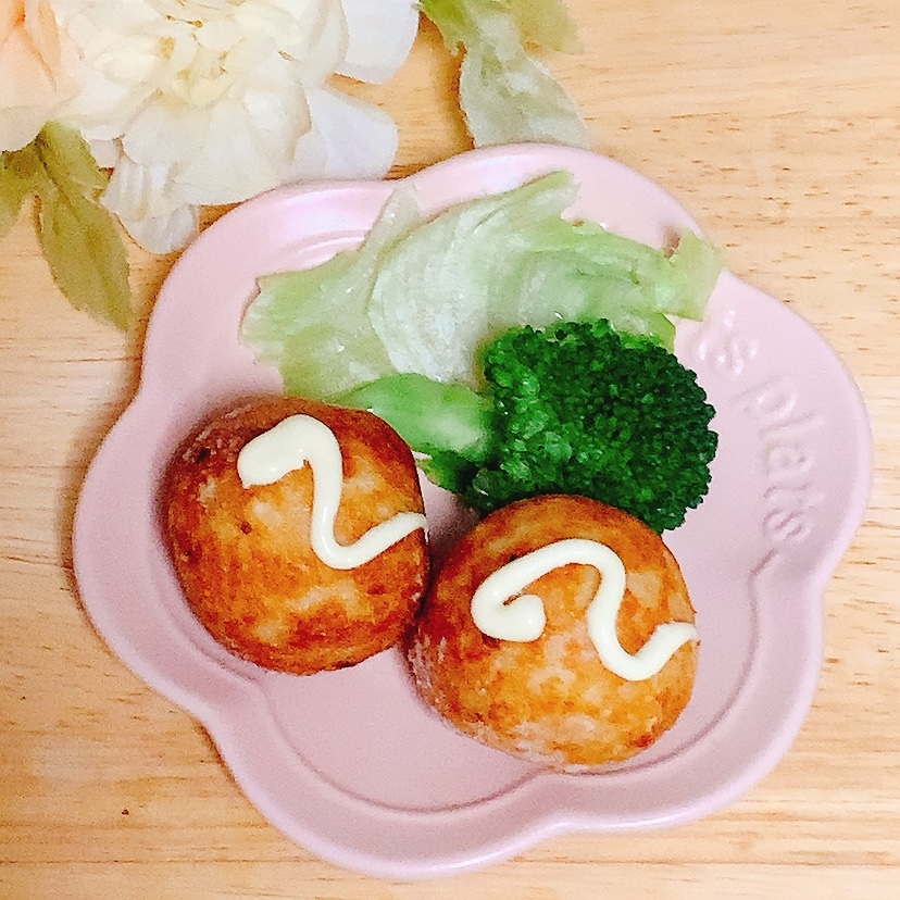 たこ焼き(:｡)ﾐ野菜サラダ