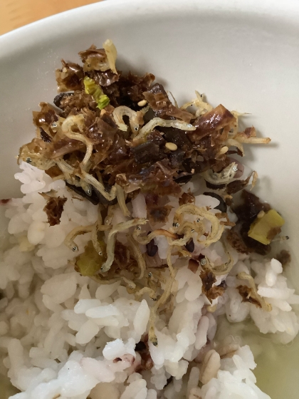 小松菜としらすの混ぜご飯