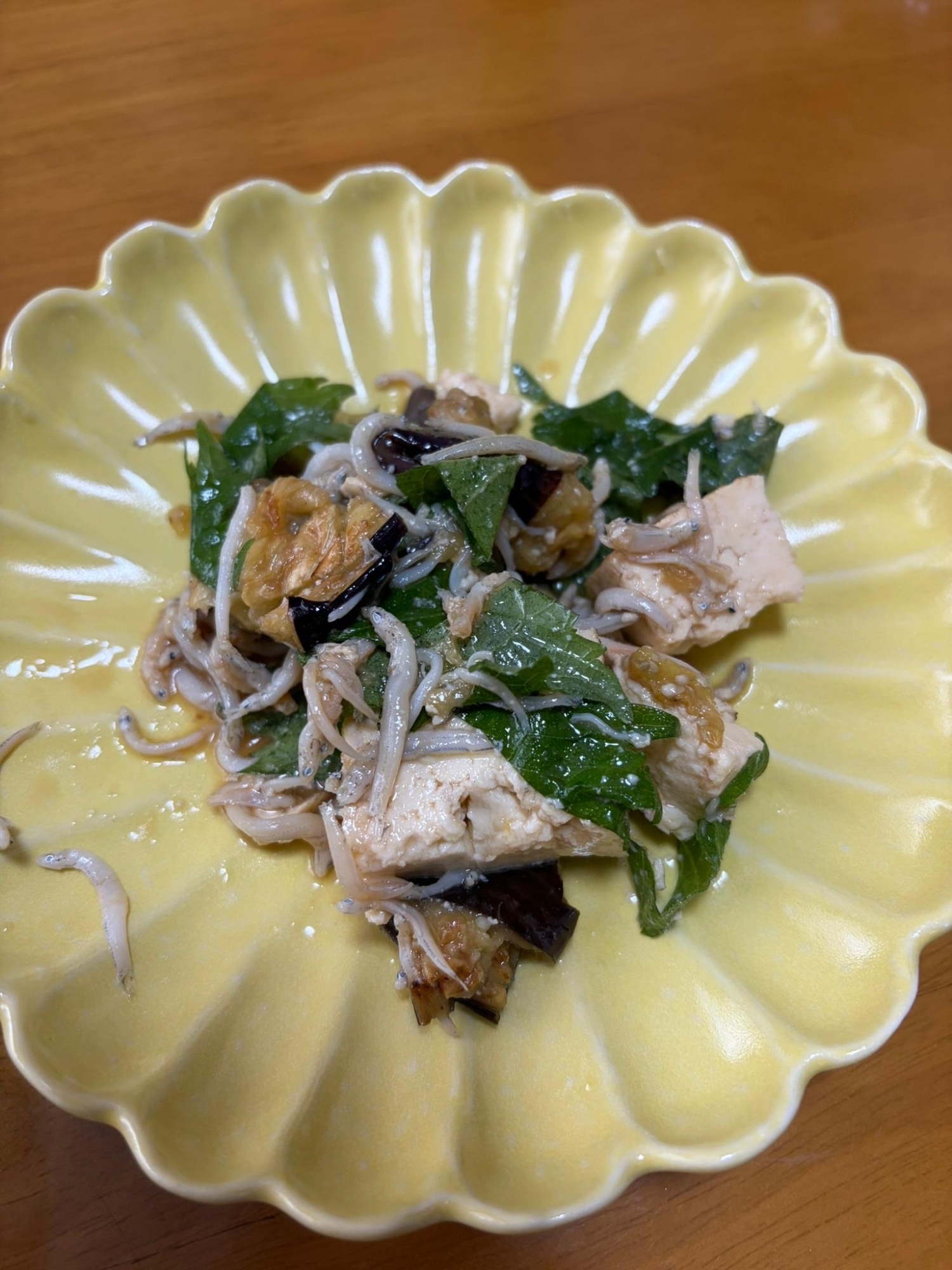 焼き豆腐と焼き茄子のサラダ
