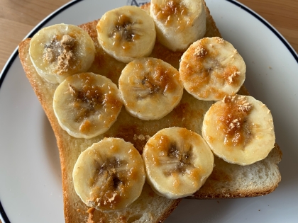 朝食に☆バナナきなこトースト♪