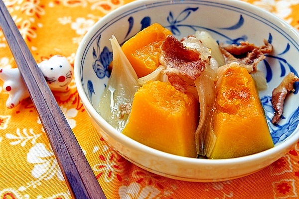 フライパンひとつで簡単に出来る!南瓜と豚肉の炒め煮