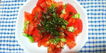 海苔は家にあったきざみ海苔を使いました。わさびの風味と海苔がオクラによく合って美味しかったです！