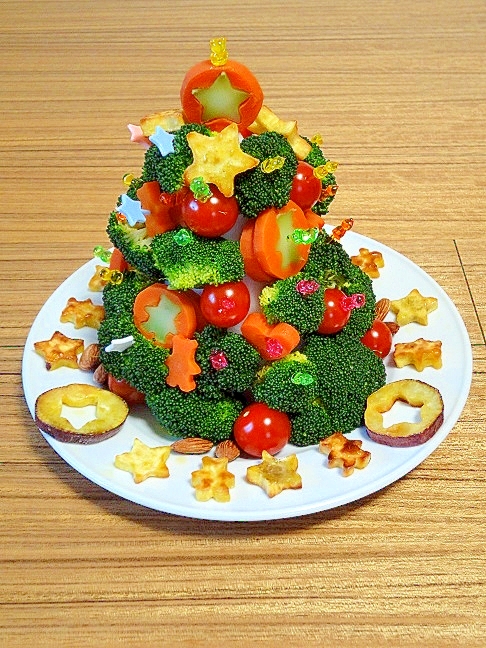 うちのサラダ クリスマスツリーのサラダ 1日目 レシピ 作り方 By おいしんぼ 楽天レシピ