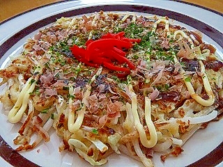 お好み焼きもどきのもやし焼き