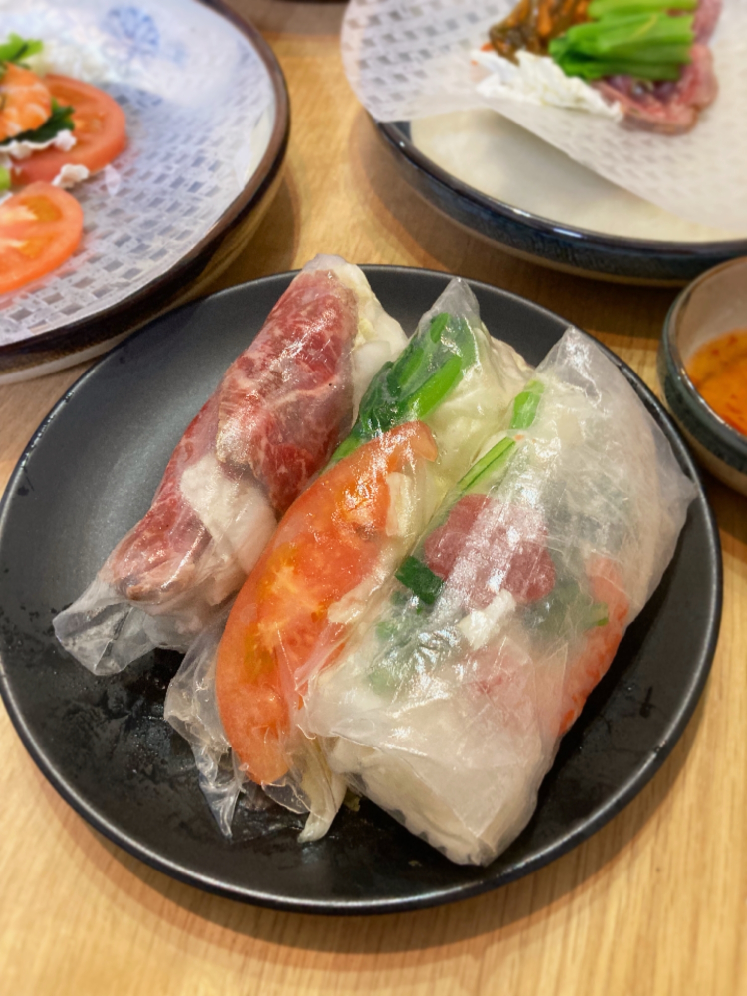 お節の残りで☆生春巻きパーティ♪