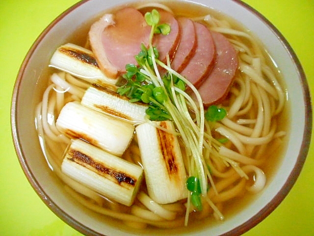 合鴨ロースと焼きネギのうどん