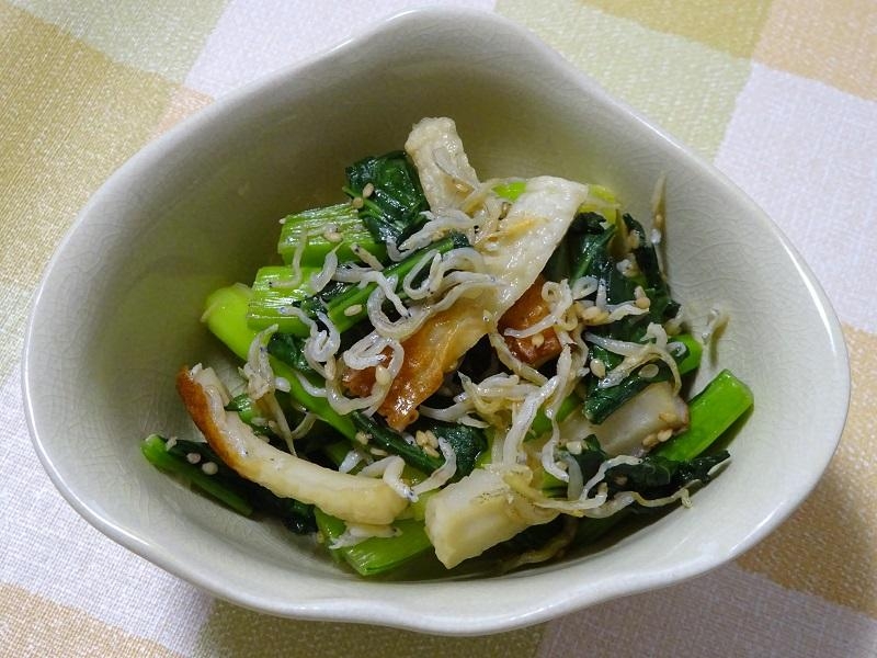 もう一品に!小松菜とちりめんの炒め物