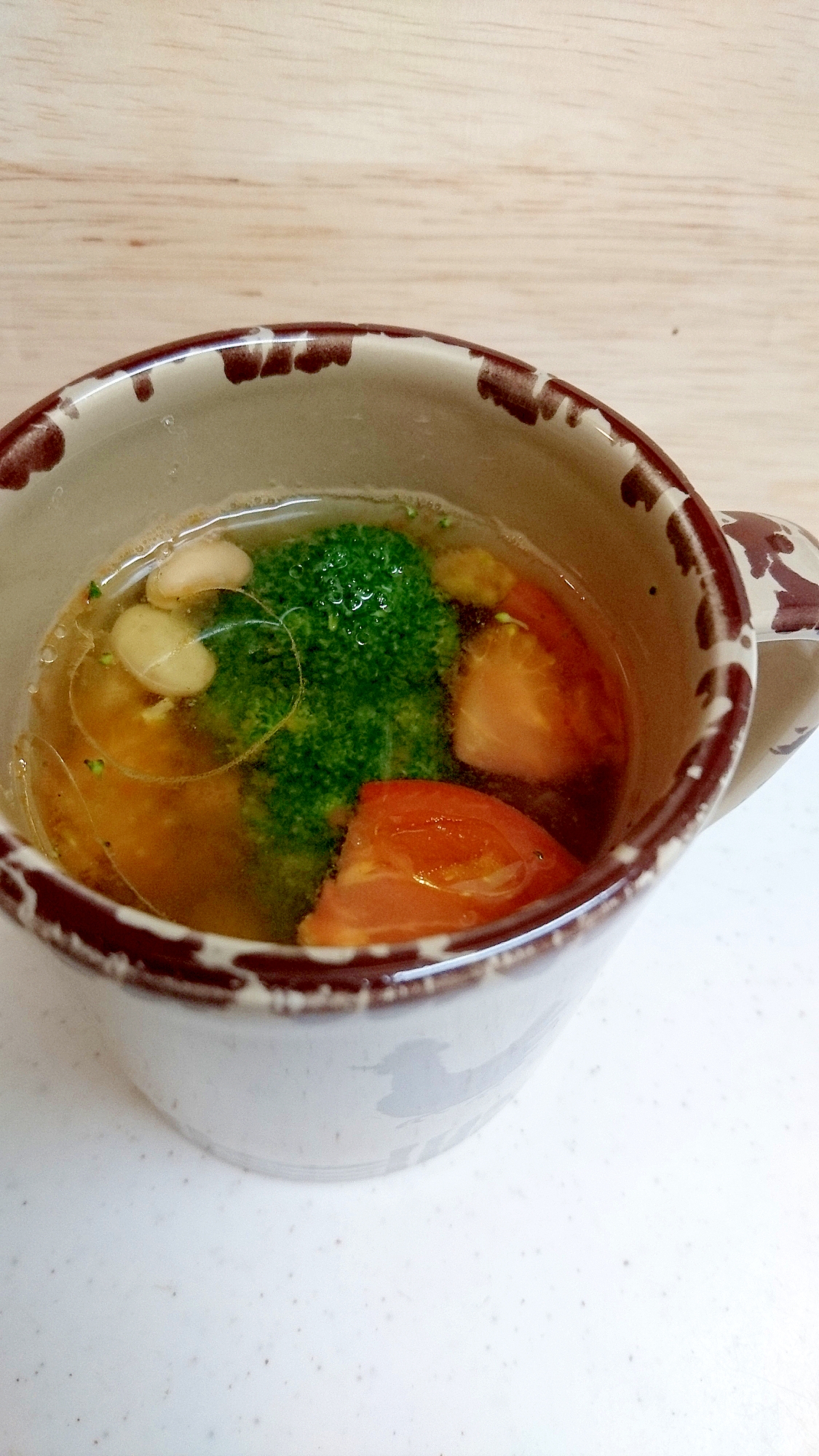 電子レンジで トマト ブロッコリー 大豆のスープ レシピ 作り方 By Acchan66 楽天レシピ