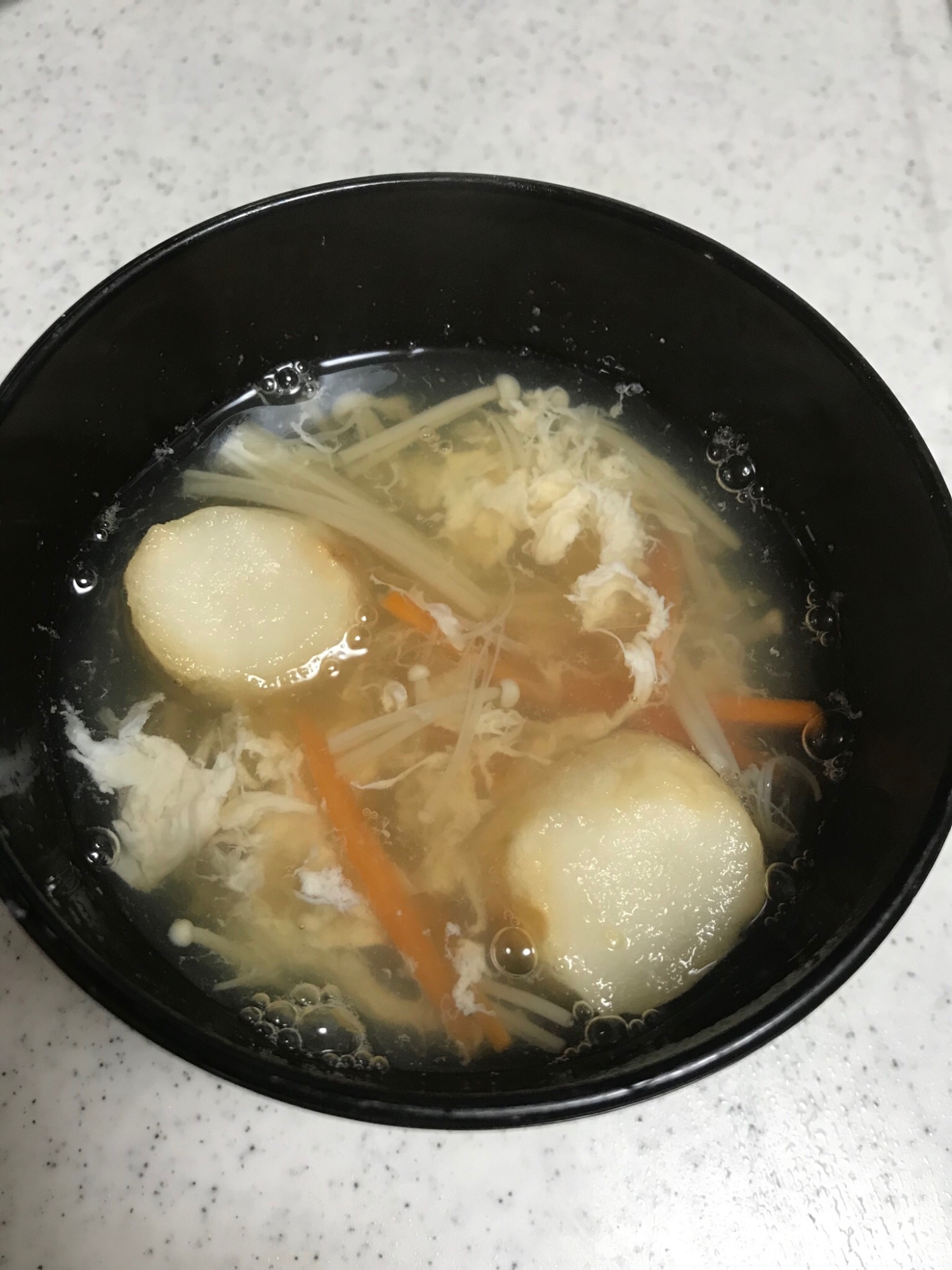 お吸い物☆えのき　お麩　にんじん