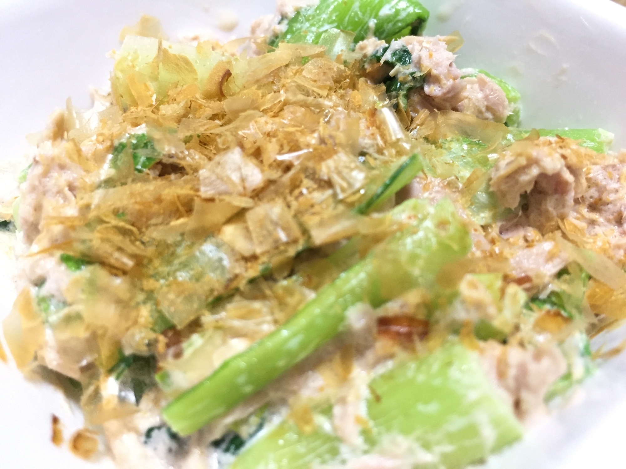 ツナと小松菜のマヨ醤油サラダ
