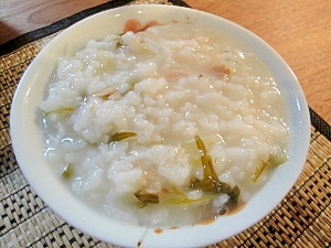 ツナと水菜の中華粥♪　炊飯器で♪