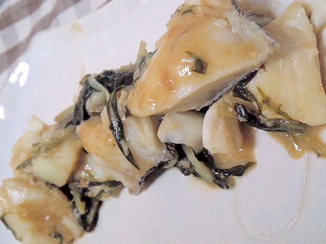 タラと水菜の味噌煮